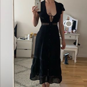 Reformation Black midi Dress